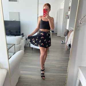 Black Floral Skirt